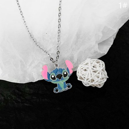 Halsband med tecknade figurer Lilo & Stitch Modehalsband i metall Anime Chara