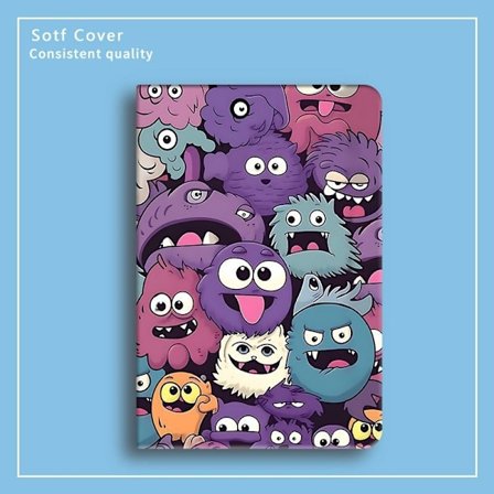 Stilrent fodral för iPad 10 2022 sött litet monster pennhållare