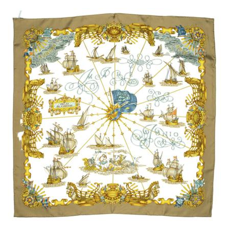 Hermès Vintage, Pre-owned Scarf Geel, Dames, Maat:ONE Size