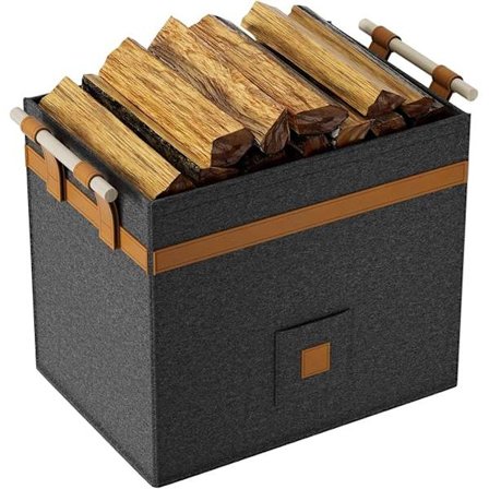 Vedkurver kompatible Innendørs Vedovn - Store Tykke Filt Vedkurver kompatible Vedhåndtak - Sammenleggbar Kurv kompatible Ved og Dagligvarer