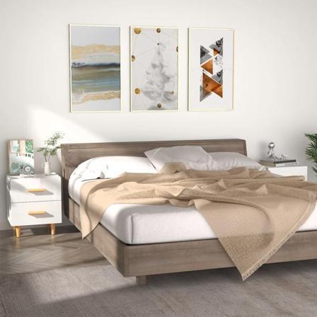 Vidaxl Sängbord 2 St Vit Högglans 40x35x47,5 Cm Vit