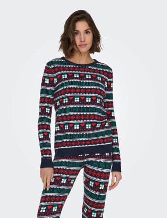 ONLY Onlxmas Present Ls O-Neck Knt - Navy - XS