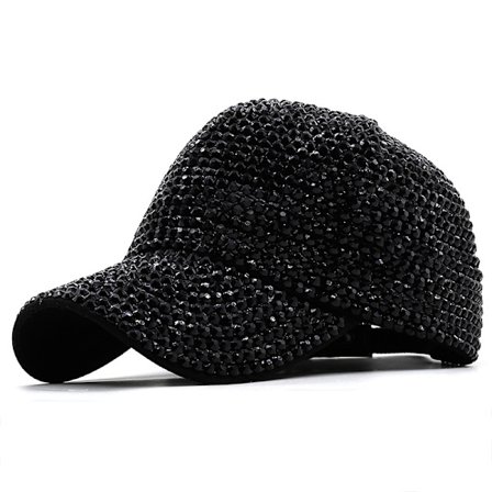 Kvinnor Kristaller Sparkle Baseball Cap Gem Bling Hat