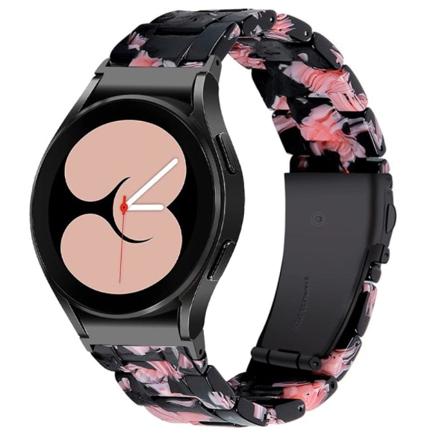 Tyylikäs hartsityylinen kellohihna Samsung Galaxy Watch 4:lle - Musta / Pinkki Multicolor