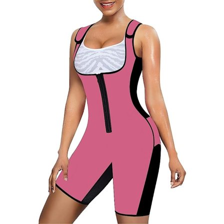 Kvinners Full Body Shapewear Sport Sweat Neoprene Suit, Midjetrener Bodysuit med Justerbar