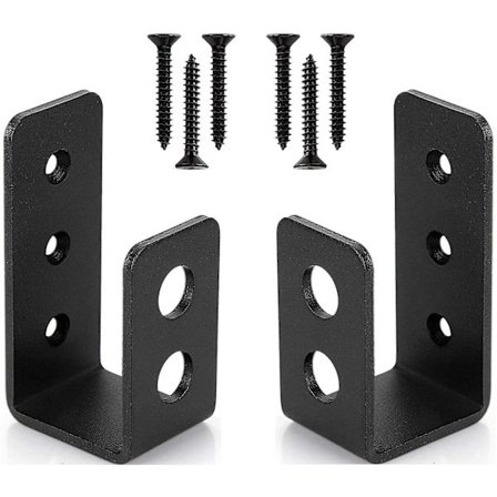 2 Pack Heavy Duty Steel Door Brackets For 2x4 Door, U-shape Security Bar