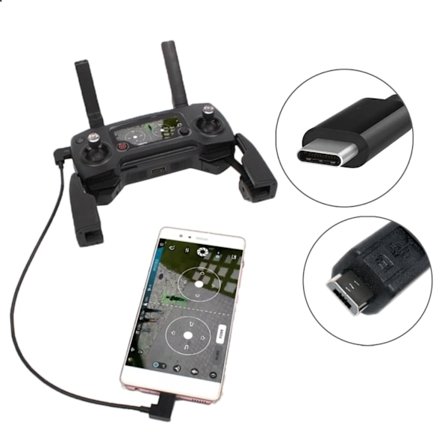 USB-C till Micro-USB för DJI Mavic Pro / Spark (30cm)