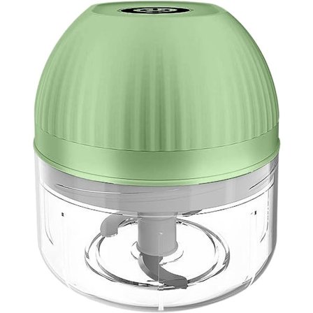 Elektrisk hvitløkshakker, Mini hvitløksmoser, USB oppladbar bærbar elektrisk matkvern, for hakk løk nøtt ingefær grønnsak (Grønn)