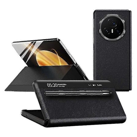 For Honor Magic V3 5G Etui Visningsvindue PU Læder Telefon Cover med Stylus