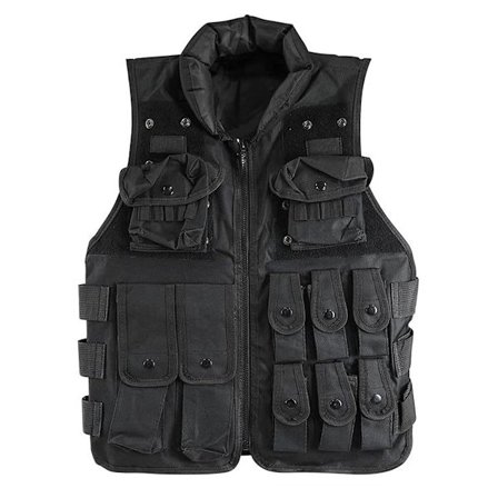 Taktisk vest til ungdom og voksen træning, justerbar talje taktisk vest med åndbart mesh og kraftigt ryg-loop-system, multifunktionel
