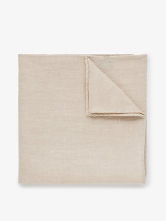 John Henric Men's Light Beige Pocket Square Linen Size Onesize