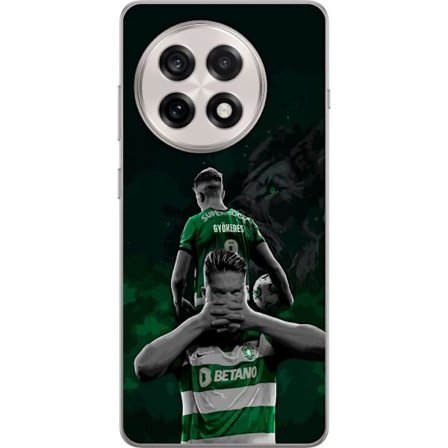 Yhteensopiva Puhelinkuori OnePlus 13R Neonmotiivi, jossa teksti "Gaming is in my DNA" sinisenä ja punaisena tiiliseinällä, jossa loistava DNA-spiraali