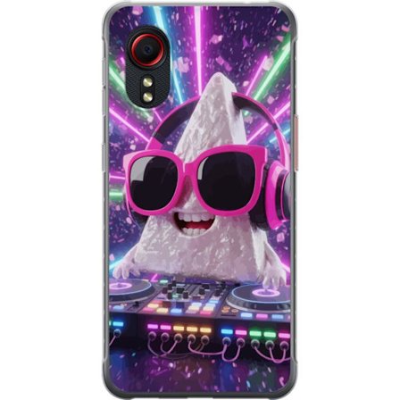 Kompatibelt Mobilskal till Samsung Samsung Galaxy Xcover 5 Söt DJ figur triangel neonljus fest kawaii EDM musik cool 3D-karaktär färgglatt ravefest