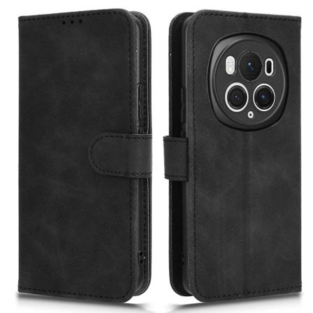 For Honor Magic6 Pro 5G Skin-touch læderetui Pung Folio Flip Telefon Cover - Sort Black Style A Honor Magic6 Pro 5G