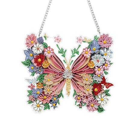 DIY Sommerfugl Diamant Maleri Sæt, 19,8x17,8 cm Akrylplade Rhinestone Kunst til Voksne Vindue Vægophæng Ornament