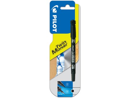 Pilot Twin Marker Markeringspenn 0,8/2 mm, svart, Markere & markører