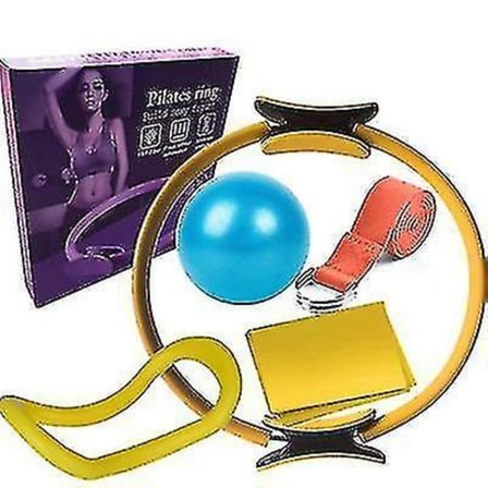 Pilatesutstyr 6 stk/sett Yoga Fitness Pilates Ring Yoga Ball