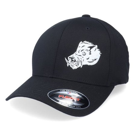 Hunter - Svart flexfit Keps - Wild Boar Head Black Flexfit @ Hatstore
