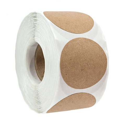 500 stk. Runde Kraftpapir Bagepose Etiketter Selvklæbende Bagepose Mærker