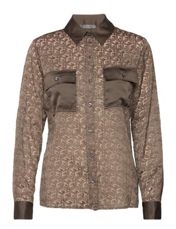 Ls Coline Shirt Langermet Skjorte Multi/mønstret GUESS Jeans