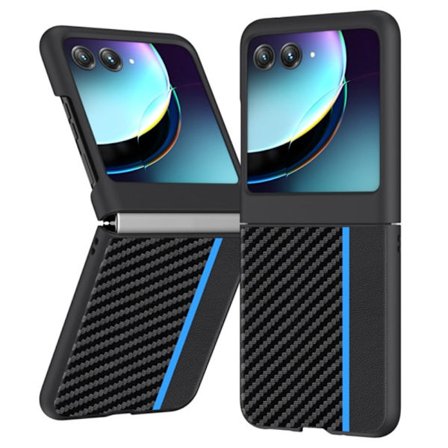 Motorola Razr 40 Ultra läderfodral - Svart / Blå