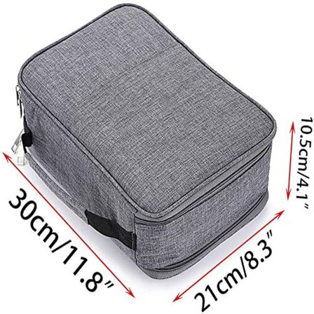 Handhållen Pennväska med Stor Kapacitet, Organizer för 300 Pennor, Multifunktionell Skrivväska - Grå