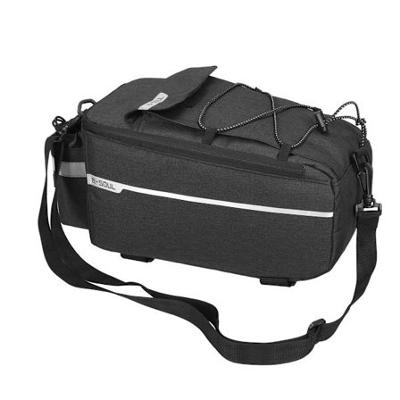 Bakveske, skulderveske, isolert, stor kapasitet, bagasjebrett bak, refleks, for MTB, landeveissykkel, svart