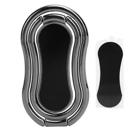 Finger Ring Mobiltelefonhållare Stativ Vikbart 360° Roterande Telefon Bakre Handgreppshållare Svart