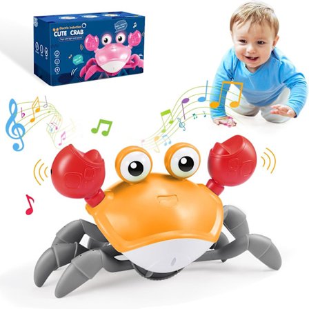 Sansestimulerende leker for babyer, krypende krabbeleke Baby leker 0-6 måneder Gaver til 1 2 år gamle jenter gutter Krabbe