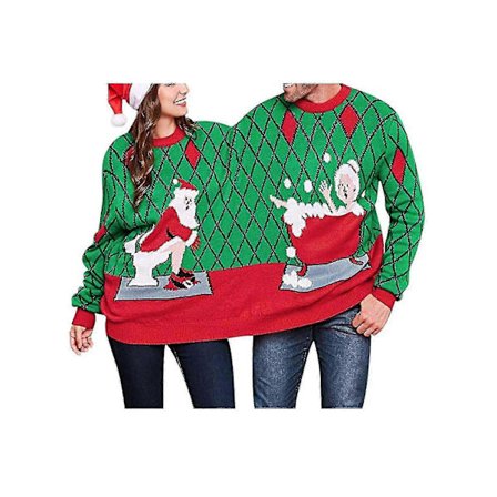 Grim Juletrøje til To Personer Kvinder Mænd Sammenvoksede Tvillinge 3D Printet Par Jumper Sjov