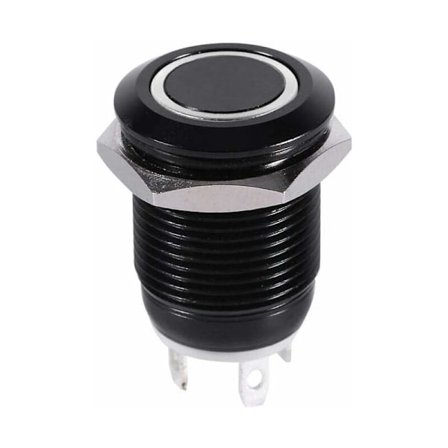 Momentan trykknapp LED trykknappbryter 12mm strømbryter vanntett bilstrømbryter låsebryter (hvit)