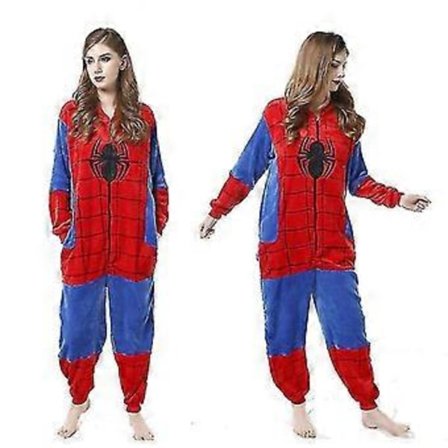 Spiderman Pyjamas i Ett Stycke Bekväma Mjuka Pyjamas (S 145-154cm)