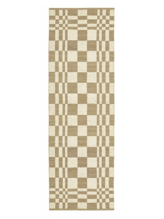 Tango Brown/Ivory White Runner Rug Small Oeko-Tex
