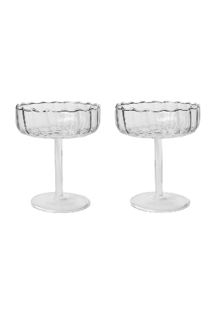 Åhléns Home Champagnecoupe FRILL, 2-pack Dukning & servering Transparant ONESIZE