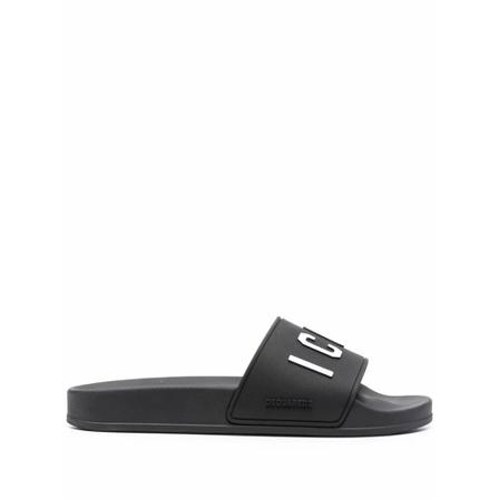 Dsquared2 Icon-print Slides Sort, Dame Sandaler, Størrelse: 36 EU