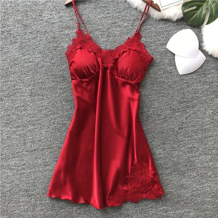 Kvinder Sexet Lingeri Silke Lace Robe Kjole Babydoll Natkjole