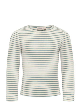 Kids Only Kmgmaude Life Stripe Ls Top Jrs Noos - Cream - 128