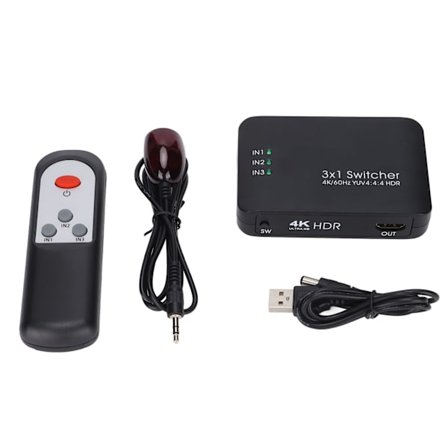 AYS‐31V20 HD Multimedia Interface Switch 4 Port 2.0 Switcher Dispenser Med Fjärrkontroll för PS4 TV