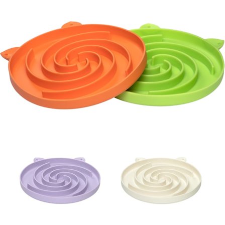 Silikon Sakte Kattefôrskål - Sakte Kattefôring Tørr Våt Mat for Sunn Spising - Lett å Rengjøre