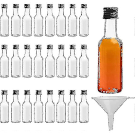 Mini Flasker (24-pak) - Genanvendelige 50 ml Tomme Flasker Med Skruelåg Og Tragt
