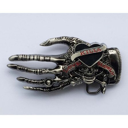 Dödskalle bältesspänne för män, Punk skelett hand bältesspänne, viking gotisk dödskalle bältesspänne