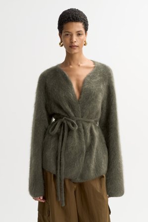 Soft Goat - Brushed cardigan - Kashmirtröja dam - S - Olive