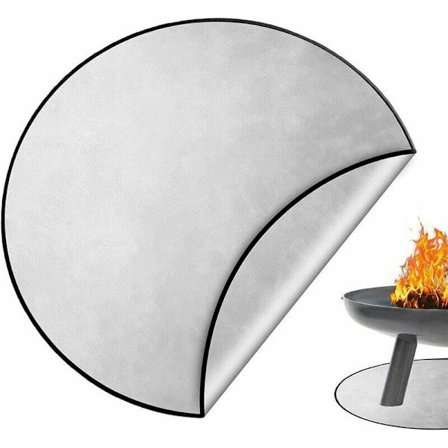 Brandhæmmende måtte, varmebestandig grillmåtte og bålstedsmåtte, rund bålstedsmåtte til at beskytte din terrasse, græsplæne 14 tommer