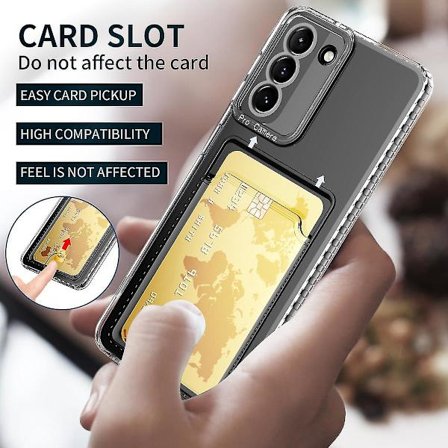 Genomskinligt Plånboksfodral Kompatibelt med Samsung Galaxy S23 Ultra/ S23 Plus/ S23 Inbyggd Kortplats Transparent
