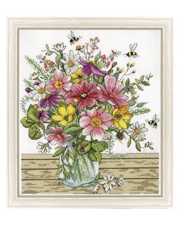 Broderikit Tavla Sommarbukett - Design Works Crafts