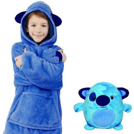 Mjuka Barn Pojke Husdjur Teddy Bear Nattkläder Varm Luvtröja Filt
