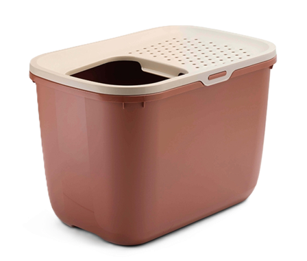 Savic - Kattebakke Hop in Giant med tak, 58,5x39x39,6cm, Champagne pink-tuscan red - Katt - Kattedo & kattetoalett - Kattedo & kattetoalett med tak - 