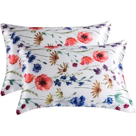Set med 2 satinkuddfodral, mikrofibermjukt kuddfodral