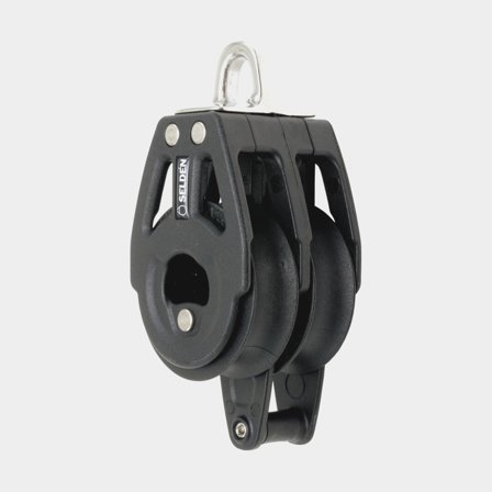 Bloco duplo Seldén BBB 40, fixo, com rolamento de esferas, com mordedor, para cabos Ø6 - 10 mm