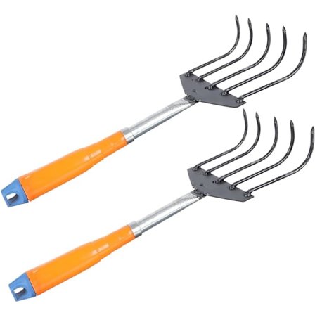 2-delad uppsättning trädgårdsredskap för att fånga sjögräsa, liten klorrake för jord